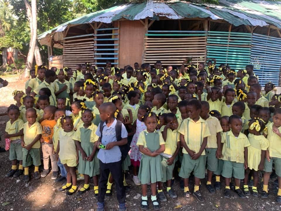 Students gathered at school